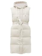Matchesfashion.com Brunello Cucinelli - Reversible Quilted-down Wool Longline Gilet - Womens - Light Grey