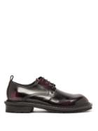 Matchesfashion.com Ann Demeulemeester - Polished Leather Derby Shoes - Womens - Black Red
