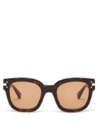 Mens Eyewear Amiri - Engraved-logo Square Acetate Sunglasses - Mens - Brown