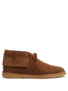 Matchesfashion.com Saint Laurent - Nino Fringed Suede Boots - Mens - Brown