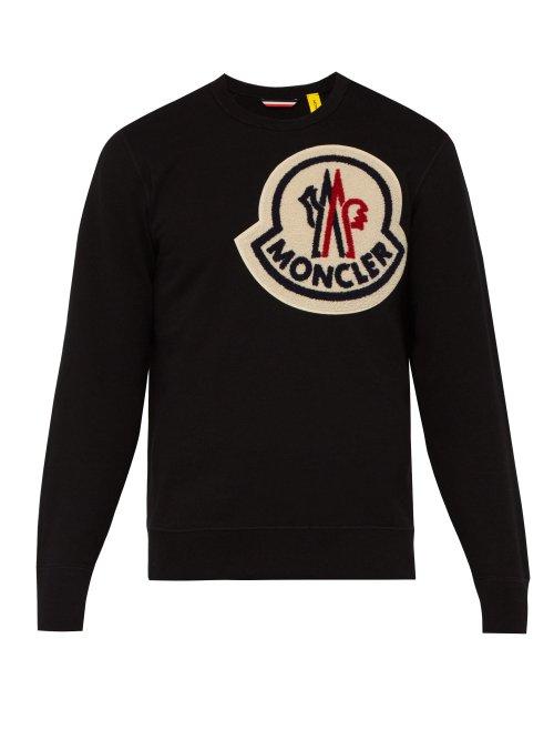 Matchesfashion.com 2 Moncler 1952 - Oversized Logo Cotton Sweatshirt - Mens - Black