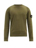 Matchesfashion.com Stone Island - Logo-patch Cotton-jersey Sweatshirt - Mens - Green