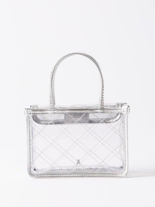 Amina Muaddi - Amini Betty Crystal-embellished Pvc Clutch Bag - Womens - Clear