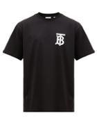 Matchesfashion.com Burberry - Emerson Tb Print Cotton Blend T Shirt - Mens - Black