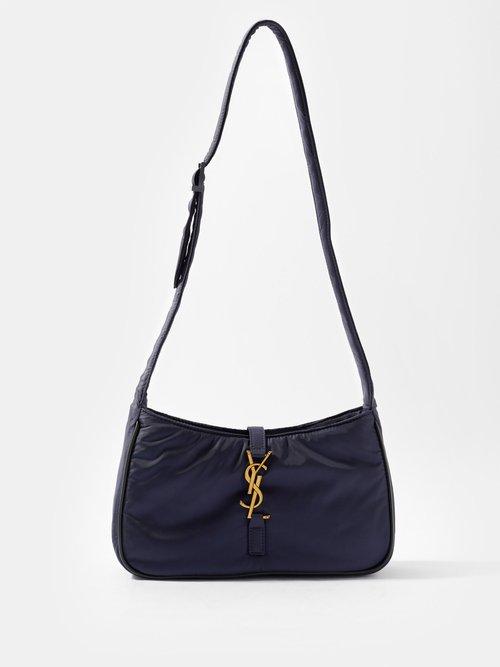 Saint Laurent - Logo-plaque Recycled-nylon Shoulder Bag - Mens - Navy