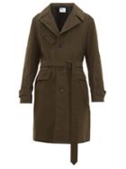 Matchesfashion.com Mhl By Margaret Howell - Belted Single Breasted Wool Blend Drill Coat - Mens - Green