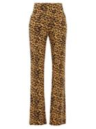 Matchesfashion.com Norma Kamali - Leopard-print Flared-leg Jersey Trousers - Womens - Leopard