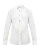 Matchesfashion.com Dolce & Gabbana - Spread-collar Cotton-poplin Tuxedo Shirt - Mens - White