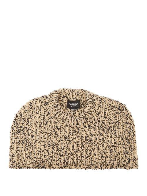 Matchesfashion.com Calvin Klein 205w39nyc - Knitted Melange Wool Blend Shawl - Womens - Brown