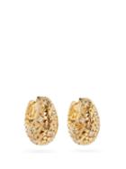 Matchesfashion.com Bottega Veneta - Gold-plated & Crystal Tube-hoop Earrings - Womens - Gold