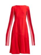 Matchesfashion.com Calvin Klein 205w39nyc - Cape Sleeve Silk Cady Mini Dress - Womens - Red Multi