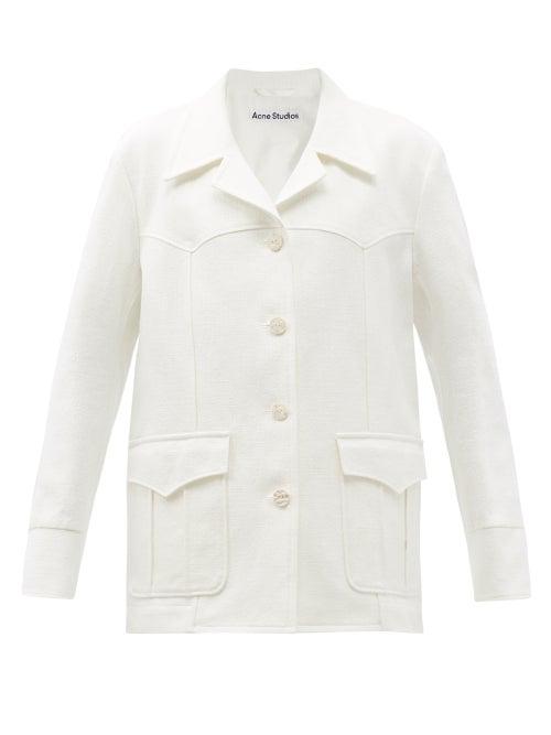 Matchesfashion.com Acne Studios - Single-breasted Cotton-canvas Jacket - Womens - Ivory