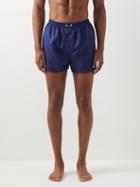 Derek Rose - Lombard Cotton-jacquard Boxer Shorts - Mens - Navy