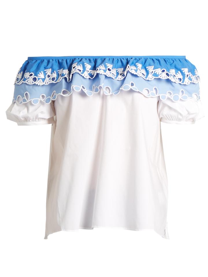 Peter Pilotto Broderie-anglaise Off-the-shoulder Top