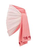 Matchesfashion.com Kilometre Paris - Embroidered Gradient Cotton-khadi Sarong - Womens - Pink White