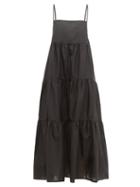 Matchesfashion.com Matteau - Tiered Cotton Dress - Womens - Black