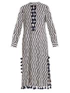 Figue Paoline Wave-print Tassel Cotton Kaftan