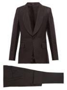 Matchesfashion.com Dolce & Gabbana - Single Breasted Silk Jacquard Three Piece Suit - Mens - Black