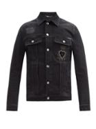 Matchesfashion.com Dolce & Gabbana - Dg-appliqu Denim Jacket - Mens - Black