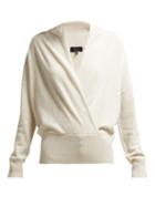 Matchesfashion.com Nili Lotan - Lakota Wrap Effect Cashmere Sweater - Womens - Ivory
