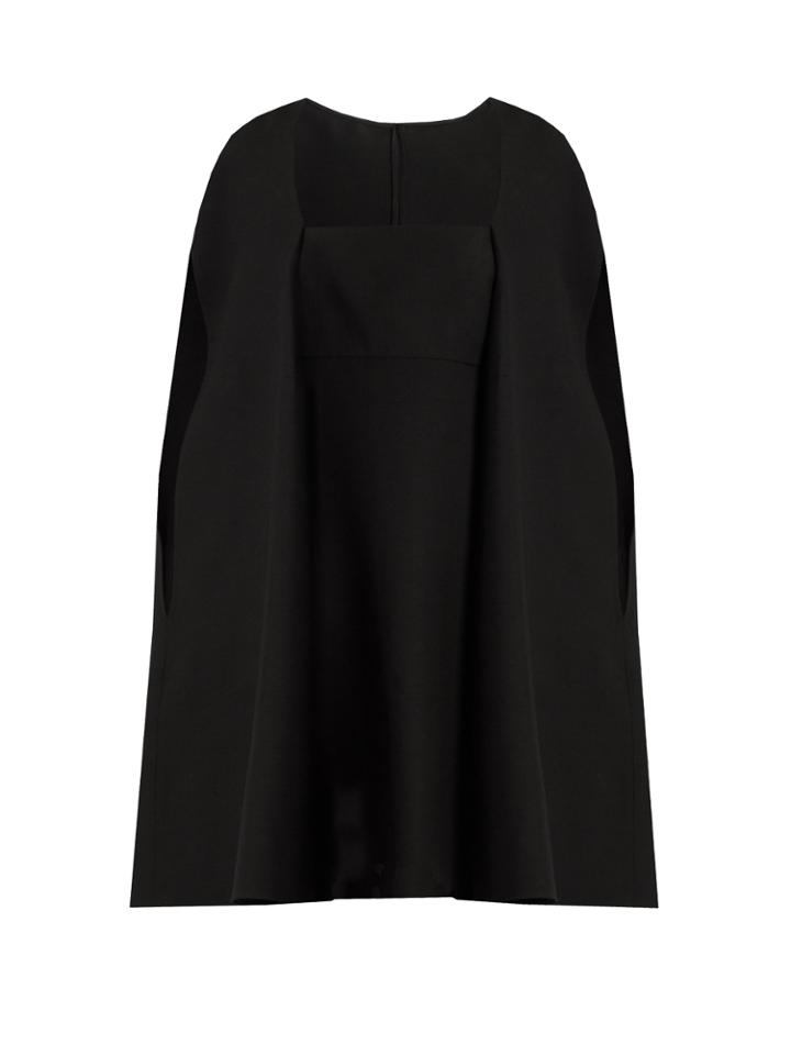 Valentino Cape-back Wool And Silk-blend Mini Dress