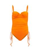 Ladies Beachwear Isa Boulder - Nina Ruched Swimsuit - Womens - Orange