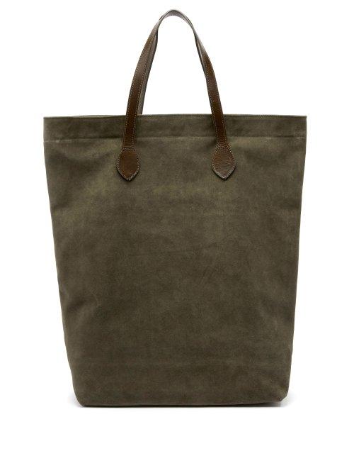 Matchesfashion.com Officine Gnrale - Rectangular Suede Tote Bag - Mens - Khaki