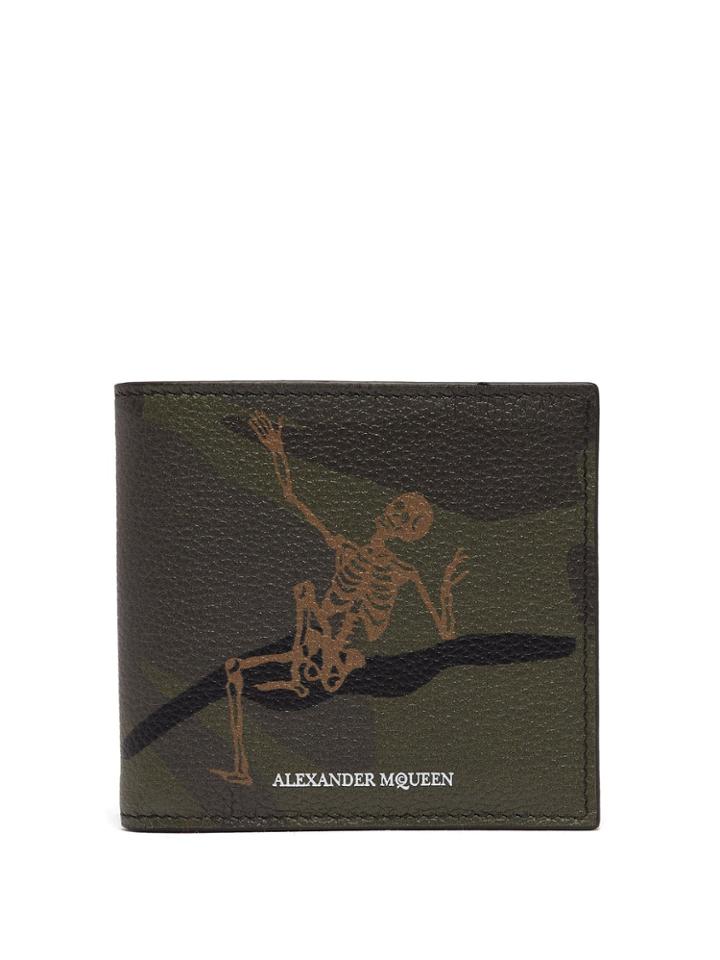 Alexander Mcqueen Dancing Skeleton Grained-leather Wallet