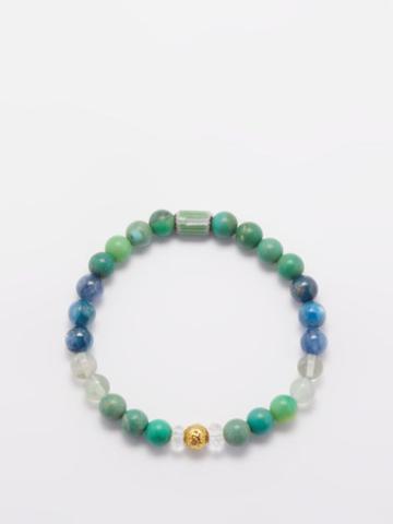 Musa By Bobbie - Chrysoprase, Kyanite & 18kt Gold Bracelet - Womens - Blue Multi