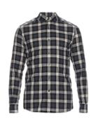 Ermenegildo Zegna Long-sleeved Checked Cotton Shirt