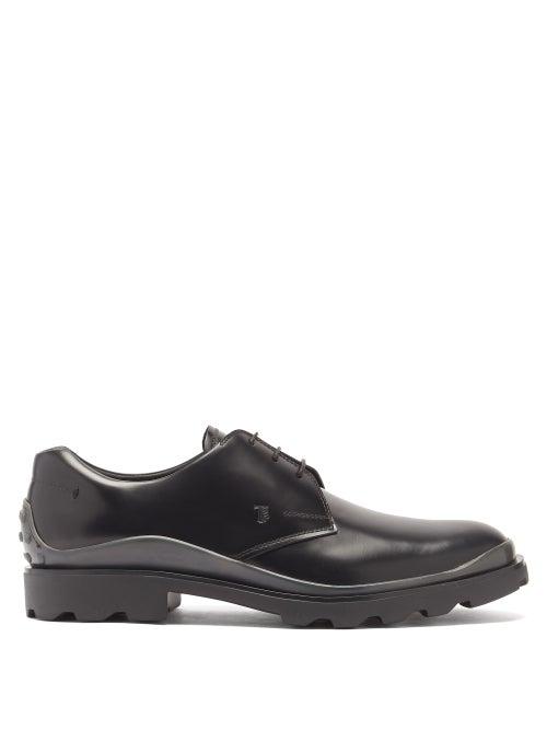 Matchesfashion.com Tod's - Calgary Pebbled Leather Derby Shoes - Mens - Black