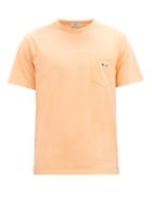Matchesfashion.com Maison Kitsun - Tricolour Fox-patch Cotton-jersey T-shirt - Mens - Coral