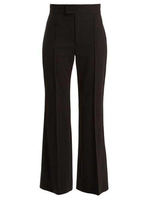 Matchesfashion.com Isabel Marant - Mansfield High Rise Wide Leg Wool Trousers - Womens - Black