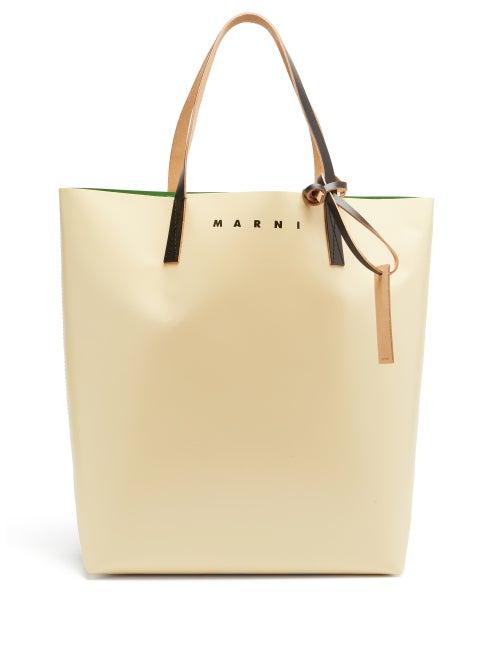 Matchesfashion.com Marni - Logo-print Pvc Tote Bag - Mens - Beige