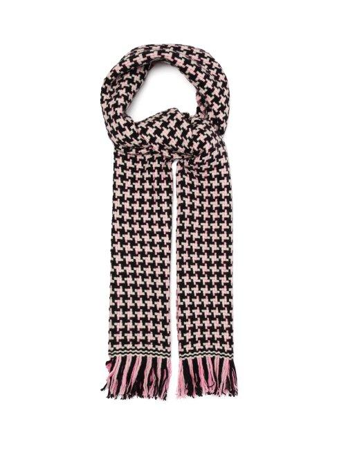 Matchesfashion.com Isabel Marant - Bremen Houndstooth Wool Blend Scarf - Womens - Pink