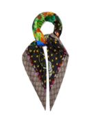 Matchesfashion.com Gucci - Spaniel Dogs And Vase Print Silk Scarf - Womens - Multi