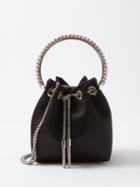 Jimmy Choo - Bon Bon Micro Crystal-embellished Satin Bucket Bag - Womens - Black