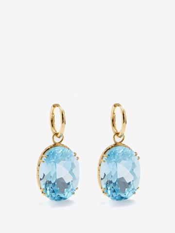 Octavia Elizabeth - Topaz & 18kt Gold Drop Earrings - Womens - Blue Multi