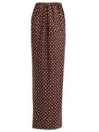 Matchesfashion.com Calvin Klein 205w39nyc - Poly Faille Polka Dot Print Maxi Skirt - Womens - Brown White