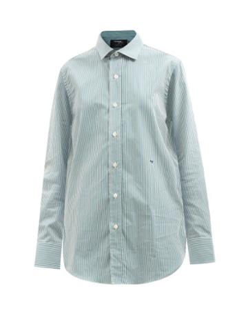 Hommegirls - Striped Cotton-twill Shirt - Womens - Green Stripe