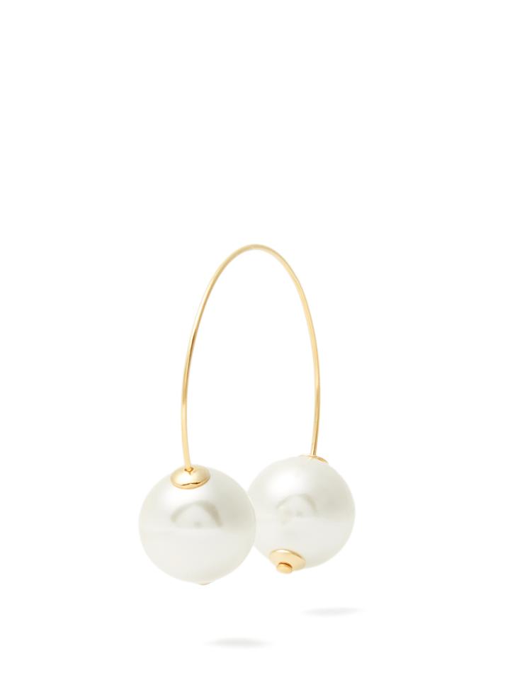 Simone Rocha Double Faux-pearl Large Hoop Earring