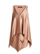 Sies Marjan April Draped-overlay Silk-satin Top