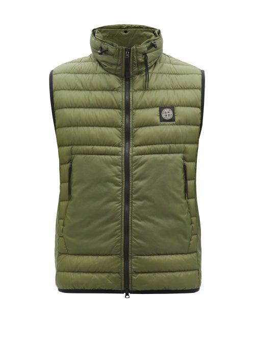 Stone Island - Logo-patch Quilted Down Nylon-ripstop Gilet - Mens - Green