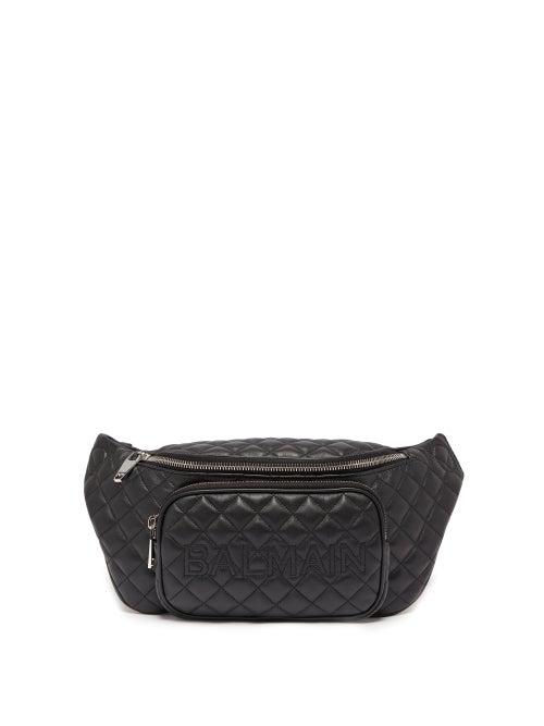 Matchesfashion.com Balmain - Quilted Leather Belt Bag - Mens - Black