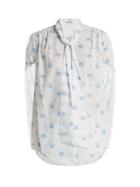 Matchesfashion.com Balenciaga - Twisted Sleeve Floral Print Crepe Blouse - Womens - Multi