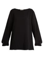 Matchesfashion.com The Row - Sorel Boat Neck Crepe Top - Womens - Black