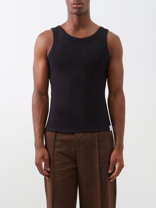 S.s. Daley - Quinton Cutout Organic-cotton Jersey Tank Top - Mens - Black