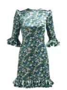 Matchesfashion.com The Vampire's Wife - Festival Floral Print Silk Mini Dress - Womens - Green Print