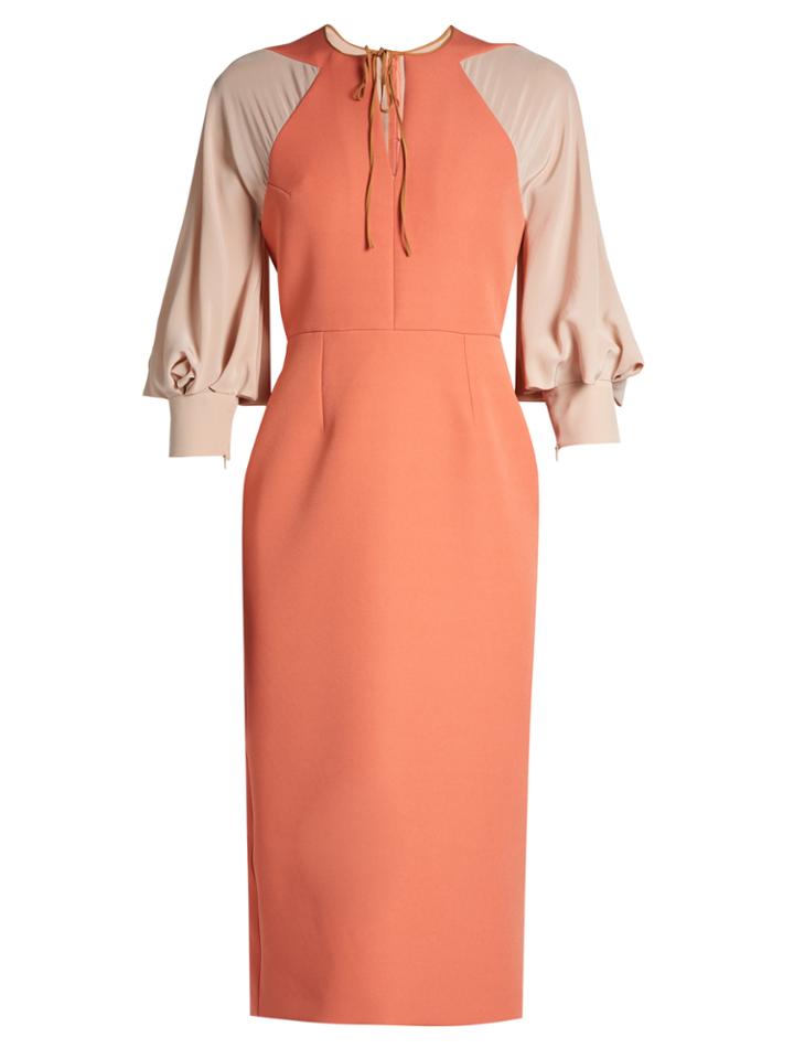 Roksanda Atlen Contrast-panel Crepe Pencil Dress