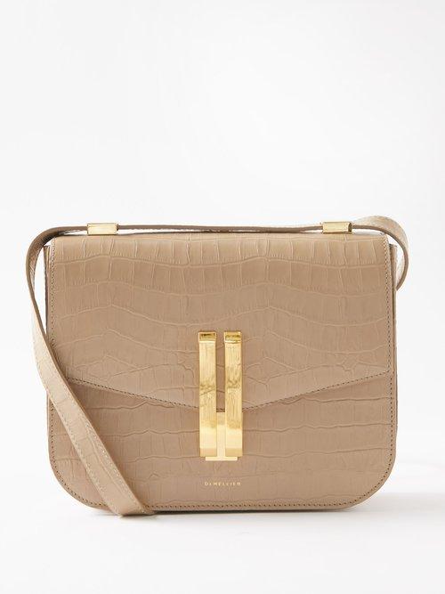 Demellier - Vancouver Croc-effect Leather Cross-body Bag - Womens - Taupe